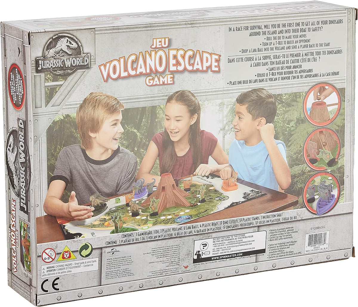 Spin Master Games Cardinal Industries 6044456 Jurassic World Volcano Escape Game, Multicolor Fashions for Home