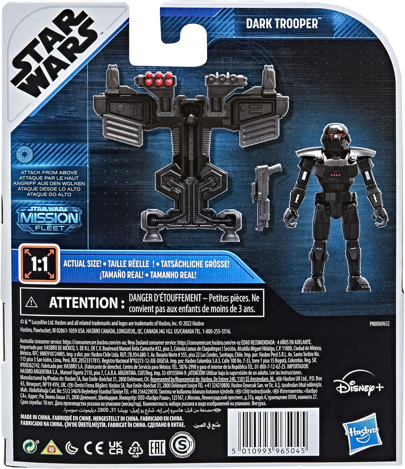 STAR WARS Mission Fleet Gear Class Dark Trooper Attack from Above, 2.5-Inch-Scale Figure and Vehicle, Toys for Kids Ages 4 and Up