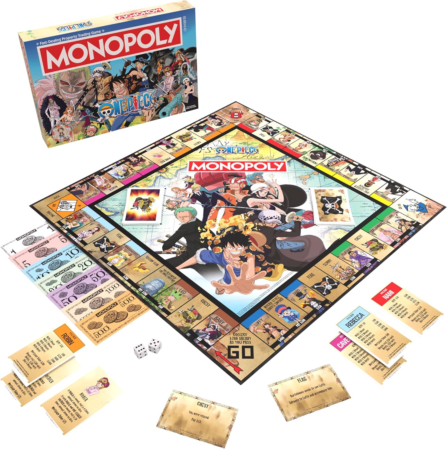 Monopoly: One Piece Edition Board Game | Buy, Sell, Trade with Popular Characters from The Manga & Anime Series | Featuring 9 Miniature Tokens | Officially Licensed Merchandise and Collectible
