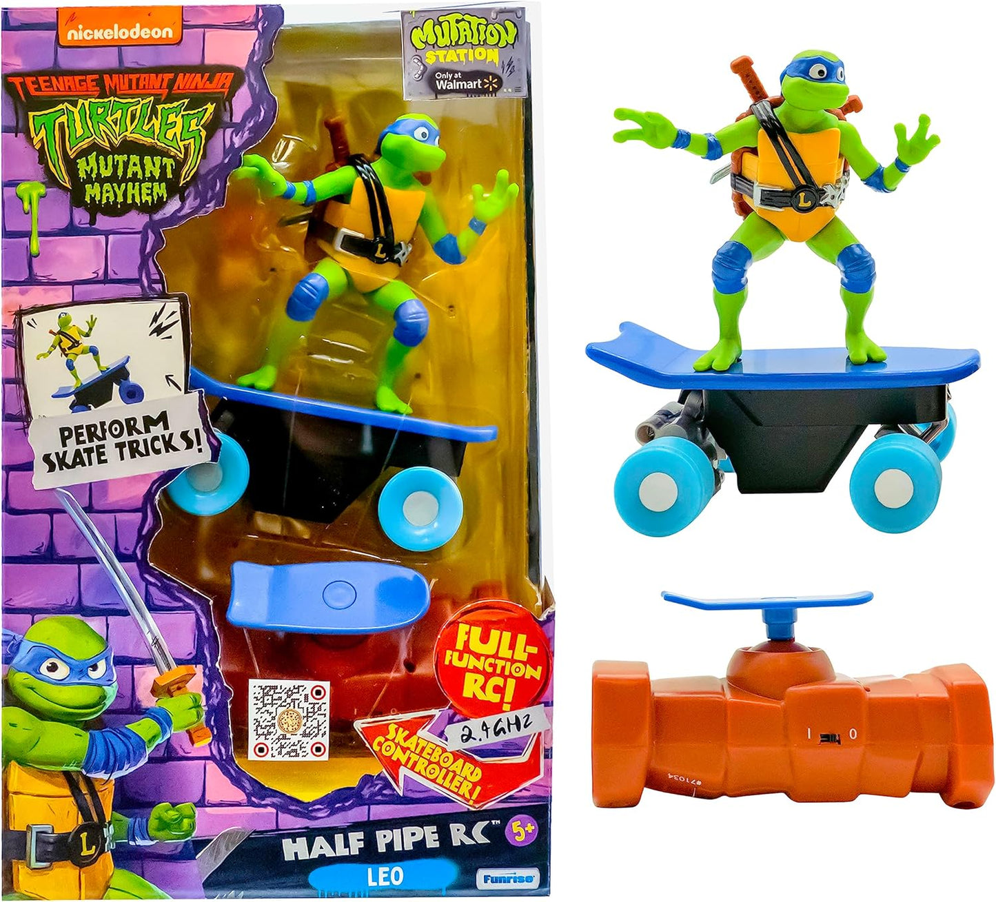 Teenage Mutant Ninja Turtles Toy, Leonardo Half Pipe RC Skate Vehicle, Mutant Mayhem Remote Control TMNT Toy for Kids, Ages 3+ (Copy) - Fashions for Home