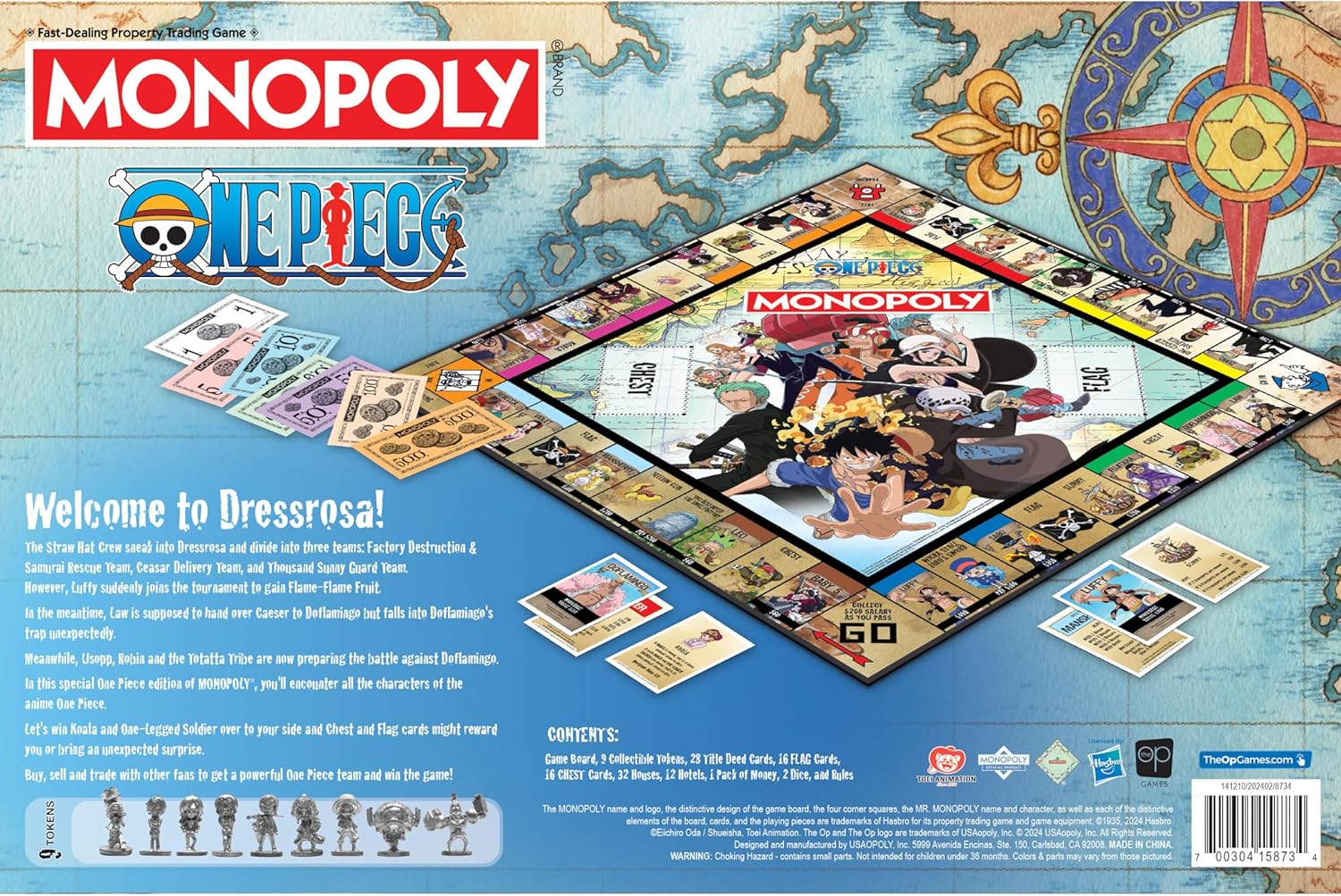 Monopoly: One Piece Edition Board Game | Buy, Sell, Trade with Popular Characters from The Manga & Anime Series | Featuring 9 Miniature Tokens | Officially Licensed Merchandise and Collectible