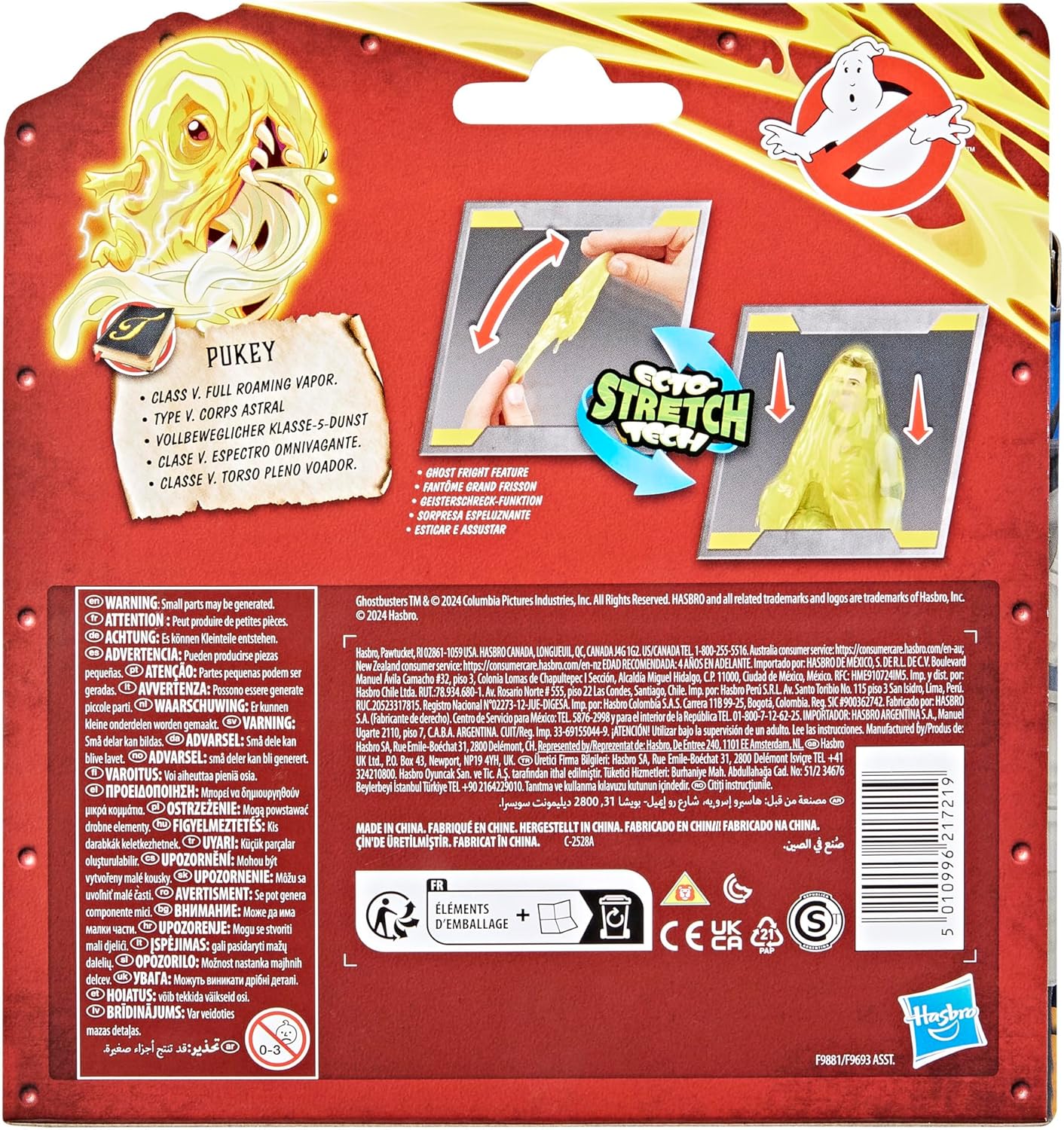 Ghostbusters Fright Features Gary Grooberson Action Figure with Ecto-Stretch Tech Pukey Ghost Toy Accessory, Toys for Kids Ages 4+