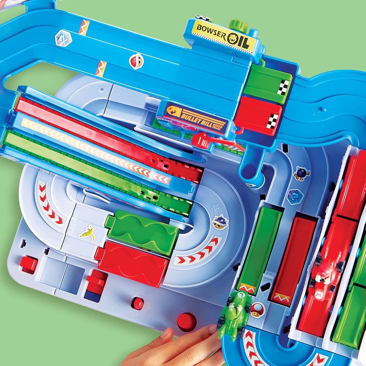 Epoch Games Super Mario Kart Racing Deluxe, Challenging Obstacle Course Track with Collectible Super Mario Kart Figures (7433) Fashions for Home