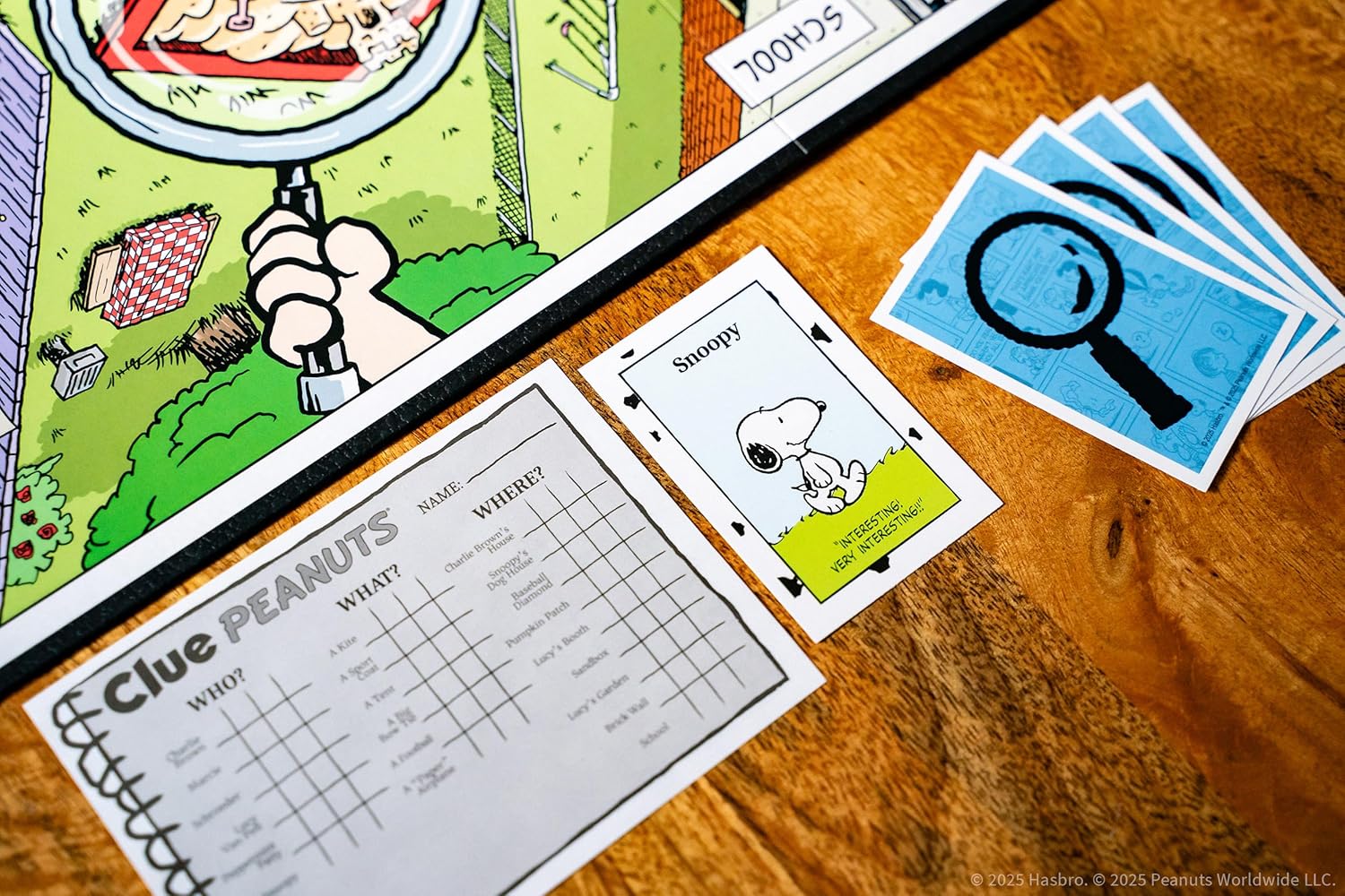 CLUE: Peanuts Board Game, Solve The Mystery of Linus's Missing Blanket with Charlie Brown, Snoopy, & Friends, Explore Iconic Locations Like Lucy’s Booth & Charlie’s House, Officially Licensed Game