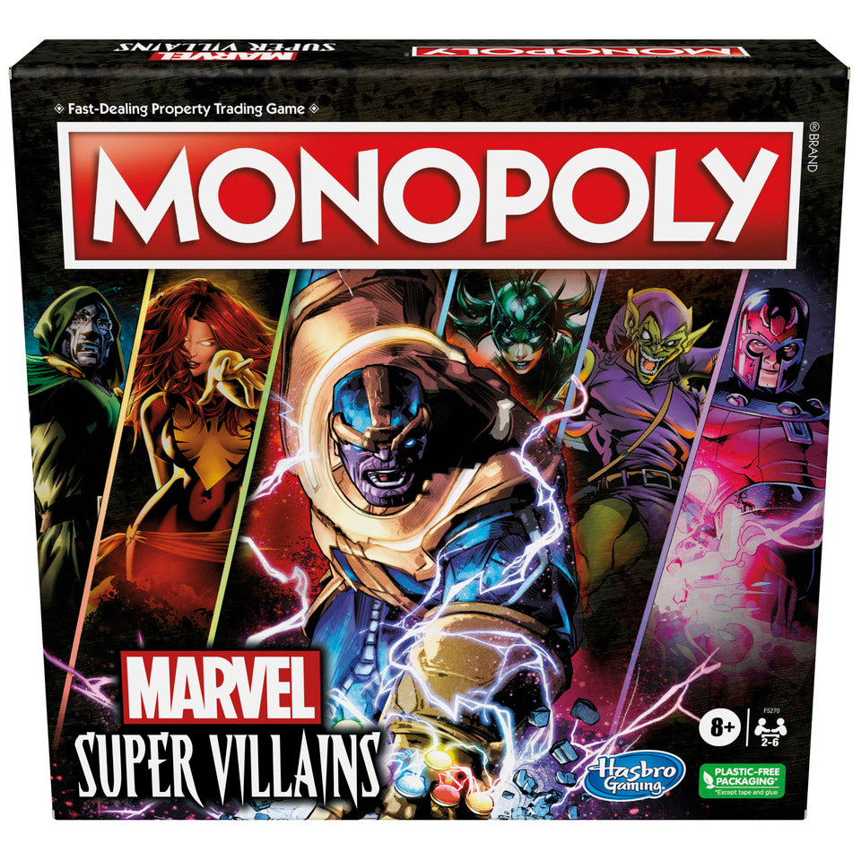 monopoly marvel super villains edition board game for kids and family ages 8 and up 2 6 players