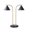 2-Light Metal Table Lamp with Chimney Shades