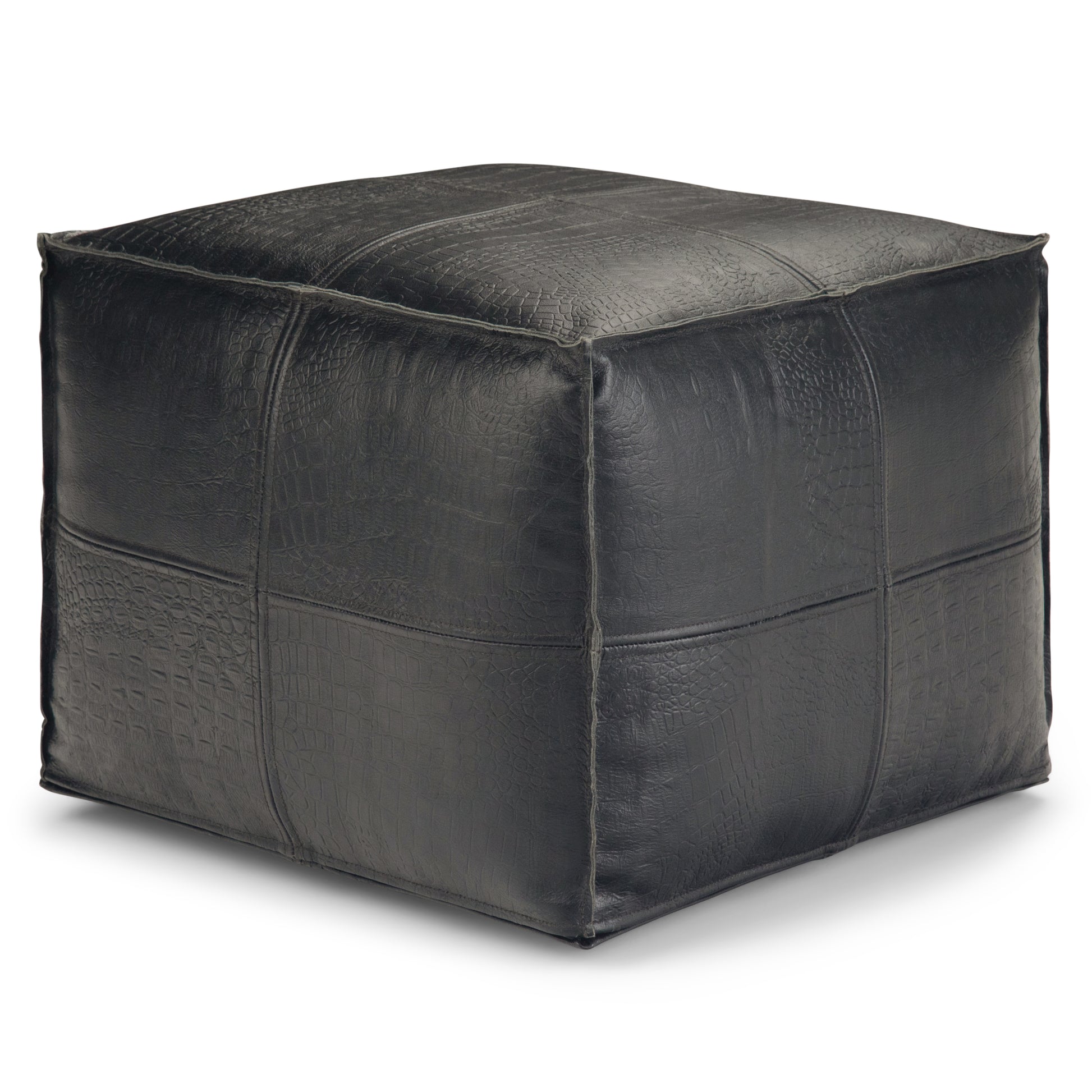 Bowen - Square Pouf - Black - Fashions for Home