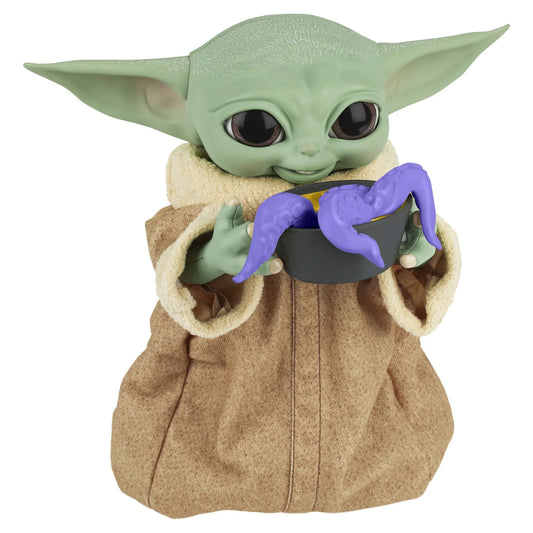 Star Wars The Mandalorian Galactic Snackin' Grogu Animatronic Action Figure, 40+ Sounds and Motions Fashions for Home