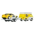 Hot Wheels Legends Tour Team Transport Hauler & Toy Car, 2-Pack of Premium 1:64 Scale Vehicles