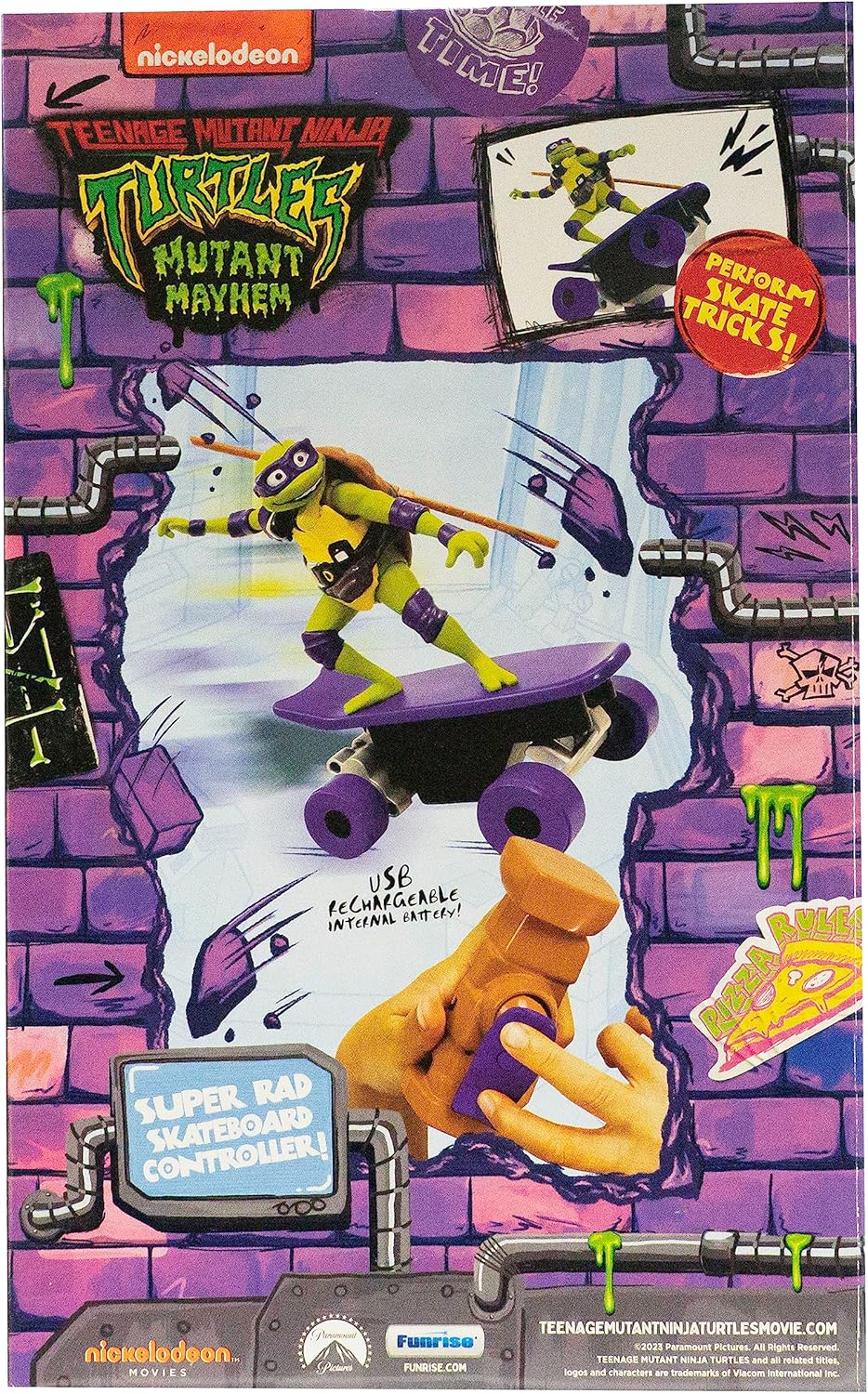 Teenage Mutant Ninja Turtles Toy, Donatello Half Pipe RC Skate Vehicle, Mutant Mayhem Remote Control TMNT Toy for Kids, Ages 3+ - Fashions for Home