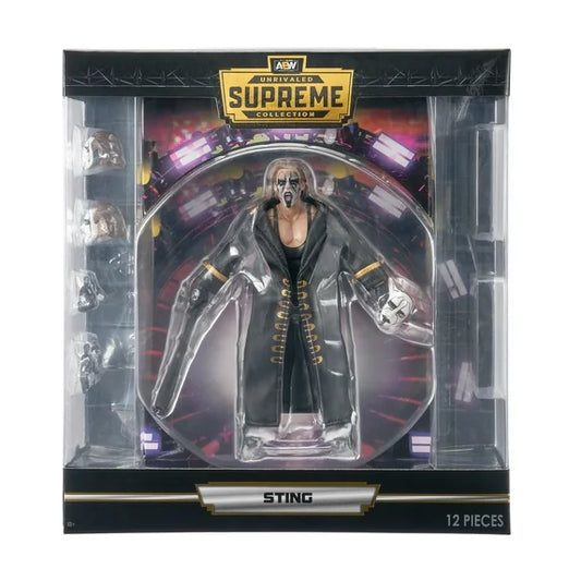 AEW Unrivaled Supreme Sting - 6 inch Figure with Alternate Heads and Hands plus Accessories (Walmart Exclusive)
