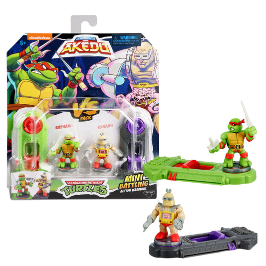 Akedo Teenage Mutant Ninja Turtles Mini Battling Warriors Raphael vs Krang Pack, Ages 6+