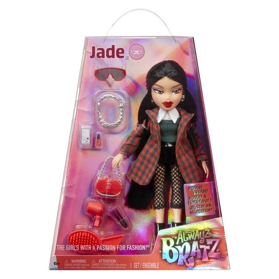 Alwayz Bratz Jade Fashion Doll with 10 Accessories and Poster, Multicolor - Fashions for Home