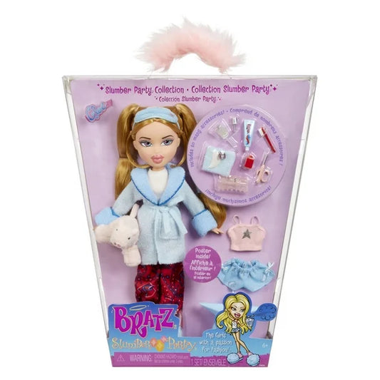 Bratz Slumber Party Cloe Fashion Doll with 2 Sets of Pajamas, Plush, and Accessories