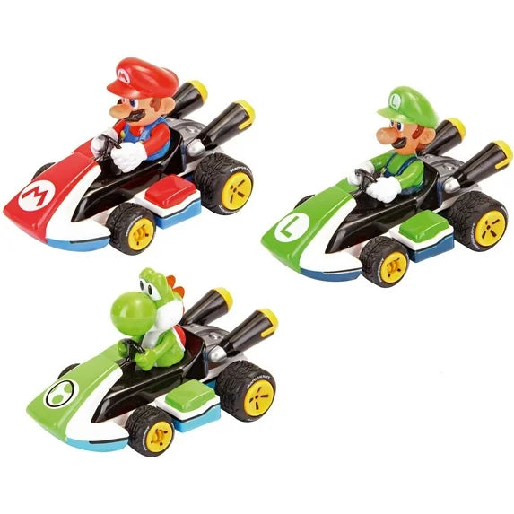Carrera Pull and Speed Mario Kart 8 3-Pack Racers, Mario, Luigi and Yoshi