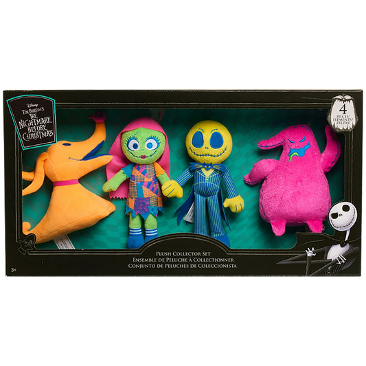 Disney Tim Burton's The Nightmare Before Christmas Plush Collector Set, Multi-color 4 Character Assortment, Kids Toys for Ages 3 Up