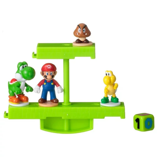 Epoch Games Super Mario Balancing Game Ground Stage, Tabletop Skill Game with 4 Collectible Super Mario Action Figures