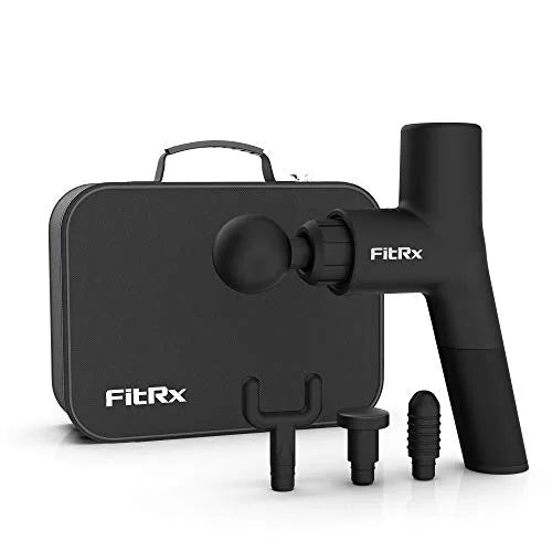 FitRx Massage Gun Handheld Deep Tissue Percussion Massager with 6 Speeds and 4 Swappable Heads For Premium Neck Back & Muscle Relief Fashions for Home