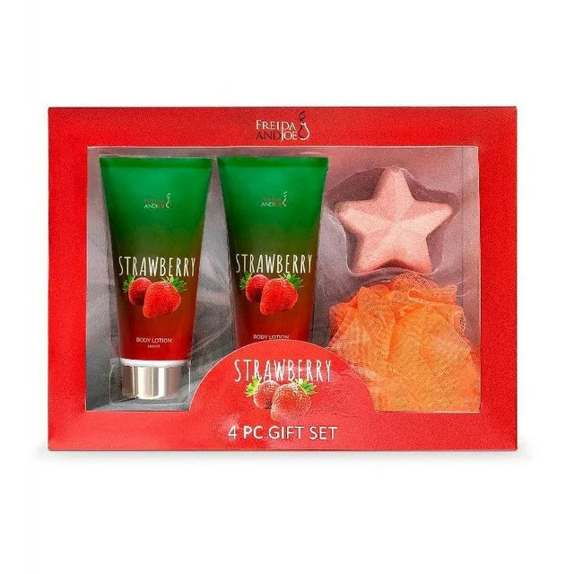 Freida & Joe Gift Strawberry Fragrance Bath & Body Collection Gift Box - Gift for Her Luxury Body Care - Fashions for Home