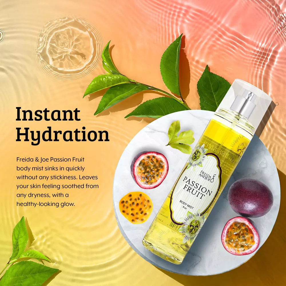 Freida and Joe Passion Fruit Body Mist, Luxury Scented Body Spray for Woman Luxury Body Care Fashions for Home
