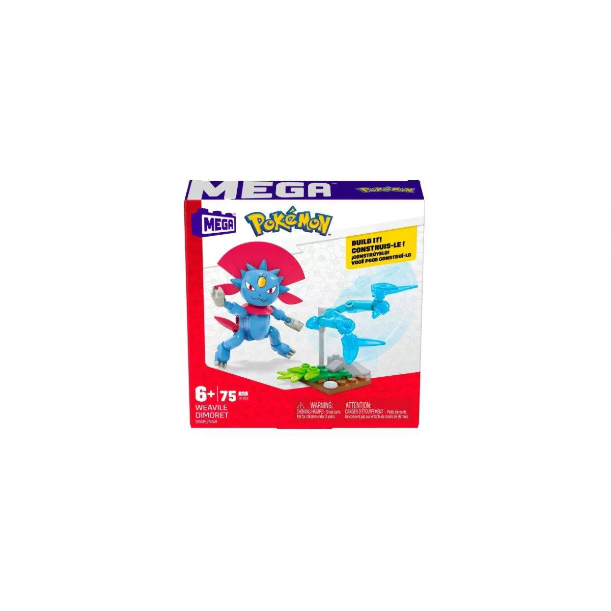 Mega Pokemon Weavile Dimoret Snibunna Building Set, 75 Pieces