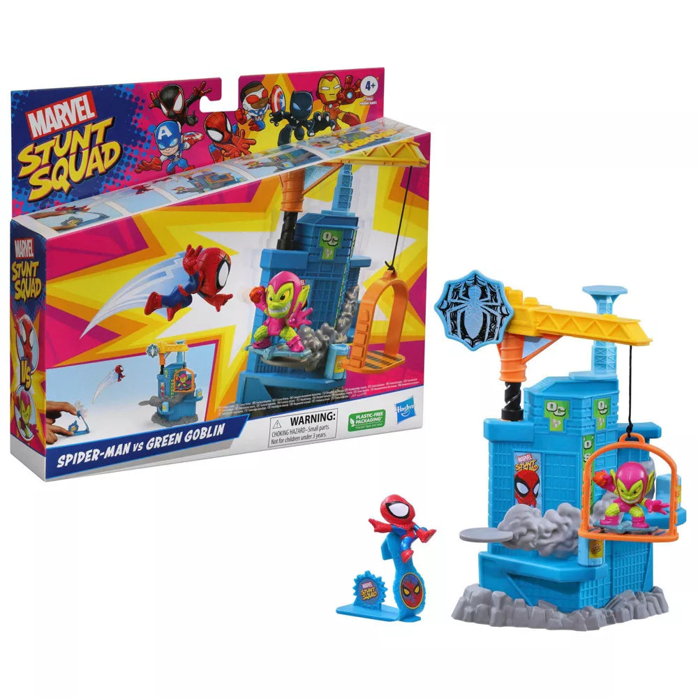 Marvel Stunt Squad Spider-Man vs Green Goblin Crane Smash Playset