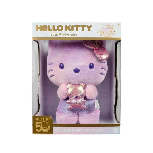 Hello Kitty and Friends, 50th Anniversary 8-inch Hello Kitty Plush with 50th Anniversary Teddy Bear