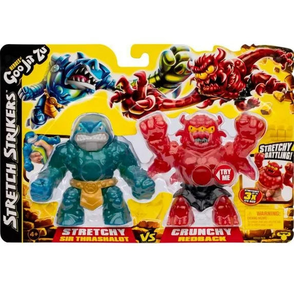 Heroes of Goo Jit Zu Stretch Strikers Sir Thrashalot vs Crunchy Redback Action Figure 2-Pack
