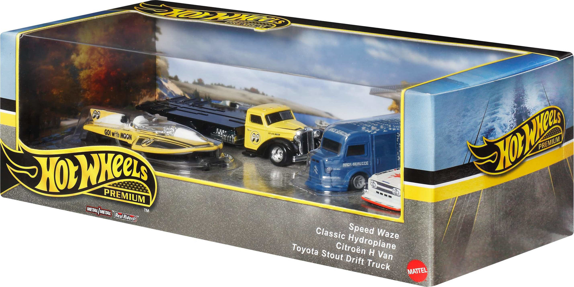 Hot Wheels Premium Collector Display Sets, 3 Cars & 1 Transporter Fashions for Home
