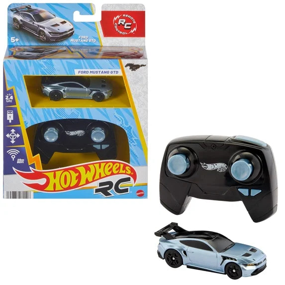 Hot Wheels RC 1:64 Scale Ford Mustang GTD, Battery-Powered Remote-Control Toy Car Fashions for Home