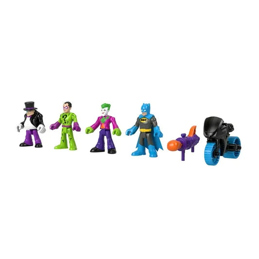Imaginext DC Super Friends Batman & Villains Figure Set, 7-Piece Preschool Toy, Joker & The Penguin