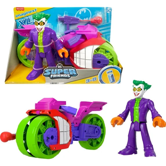 Imaginext DC Super Friends The Joker XL Figure and Laff Cycle Vehicle Set for Kids, 10-inches Fashions for Home