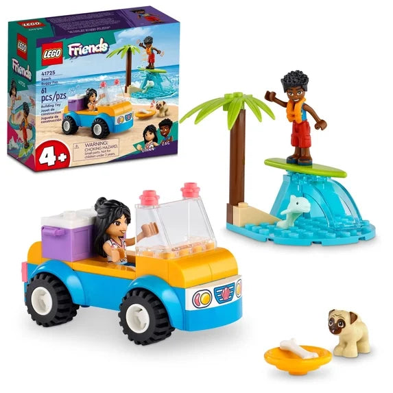 LEGO Friends Beach Buggy Fun Building Toy Set, Creative Fun for Toddlers Ages 4+, Includes 2 Mini-Dolls, a Pet Dog and Dolphin figures, a Beach Buggy Toy Car and Accessories for Creative Play, 41725 Fashions for Home