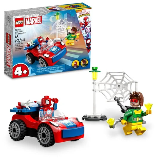 LEGO Marvel Spider-Man's Car and Doc Ock Set 10789, Spidey and His Amazing Friends Buildable Toy for Kids 4 Plus Years Old with Glow in the Dark Pieces Fashions for Home