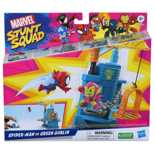 Marvel Stunt Squad Spider-Man vs Green Goblin Crane Smash Playset