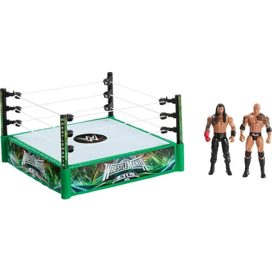 Mattel WWE Bloodline Rules Playset with Ring And 2 6-inch Action Figures THE ROCK & ROMAN REIGNS Fashions for Home
