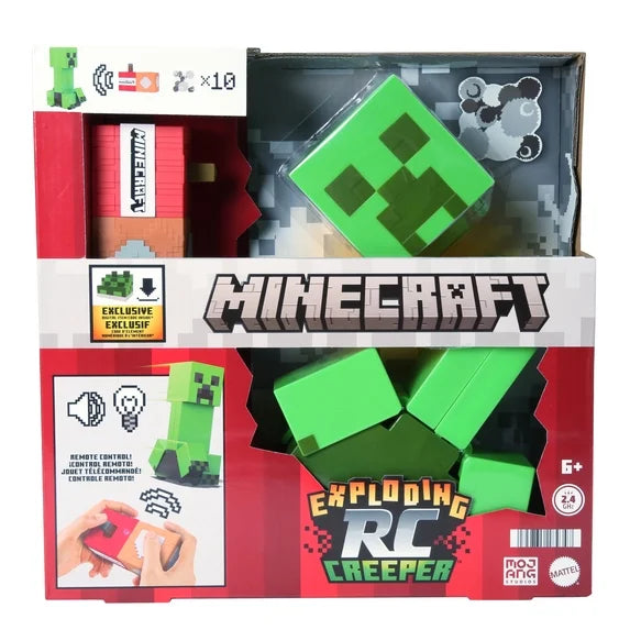 Minecraft Exploding RC Creeper, Lights & Sounds, 10 Explosion Particles & DLC Code Fashions for Home