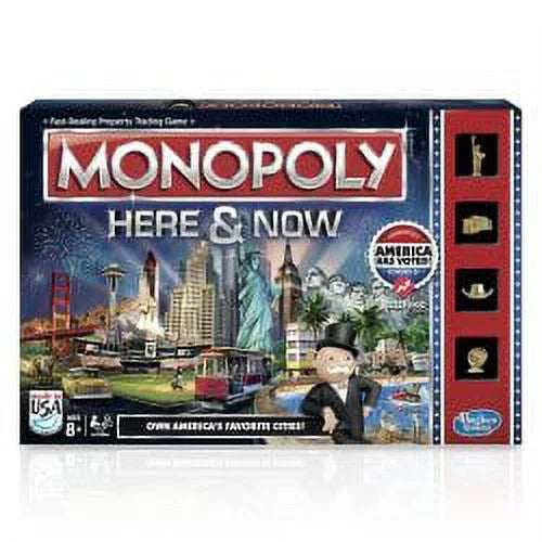 Monopoly Here And Now, Board Game, 2-4 Players, Fast-Paced, Includes 1 Gameboard, 4 Tokens Fashions for Home