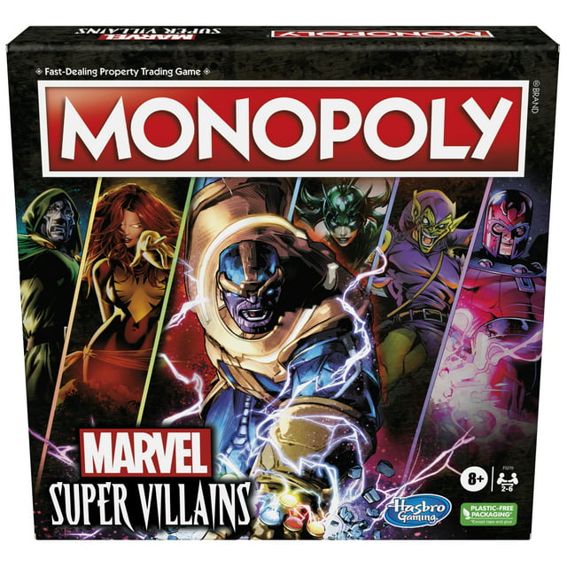 monopoly marvel super villains edition board game for kids and family ages 8 and up 2 6 players