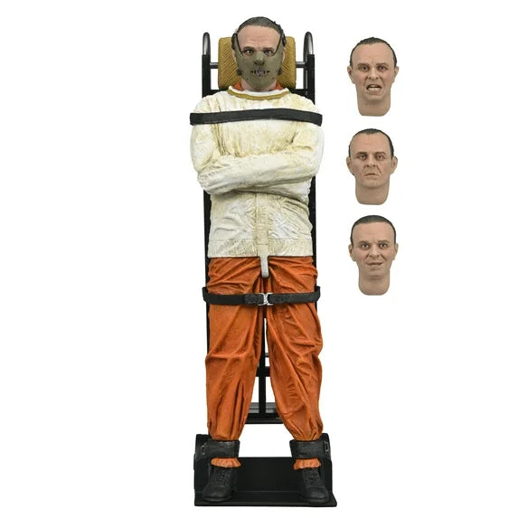 NECA Silence of The Lambs: Dr. Hannibal Lecter Masked Action Figure with Interchangeable Heads and Mask (7")