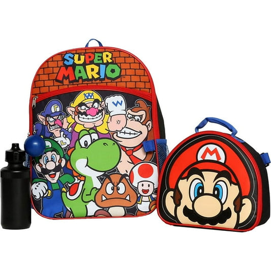Nintendo Super Mario Bros. 4-Piece Backpack Set , 16" Fashions for Home