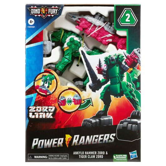 Power Rangers Dino Fury Pink Ankylo Hammer and Green Tiger Claw Zord Toys for Kids Ages 4 and Up Zord Link Mix-and-Match Custom Build System (B08TLZFHDT) - Fashions for Home