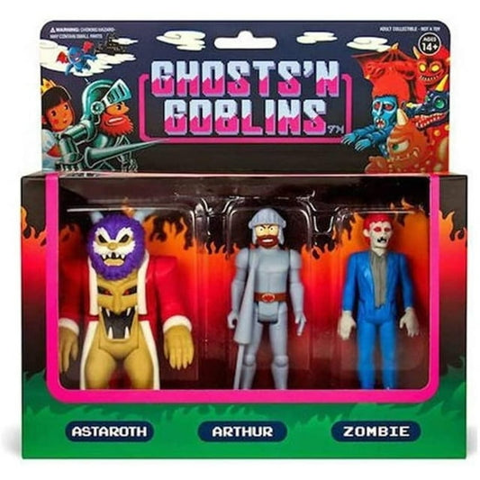 ReAction Ghost n' Goblins Arthur, Astaroth & Zombie Action Figure 3-Pack