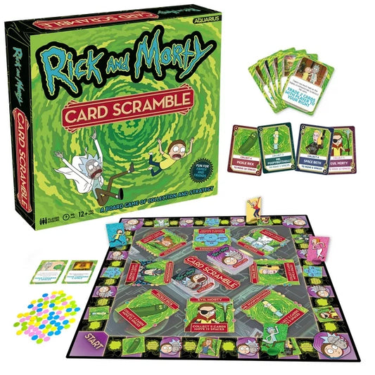 rick and morty card scramble board game