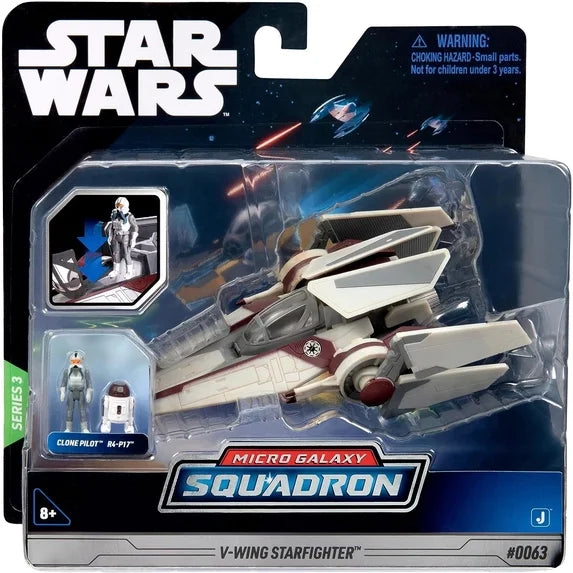 STAR WARS Micro Galaxy Squadron V-Wing Starfighter 3-Inch Light Armor Class Vehicle with Two 1-Inch Micro Figure Accessories Fashions for Home