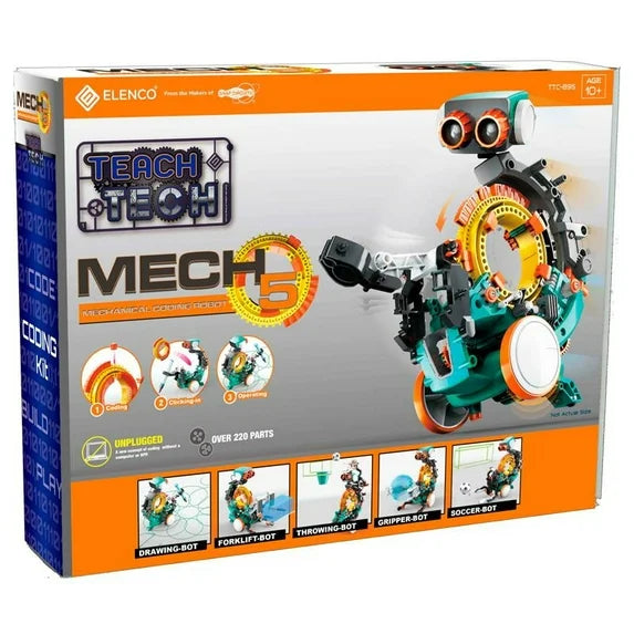 Teach Tech™ Mech 5 TTC895 | Entry Level Mechanical Coding Robot | STEM Educational Toy for Kids 10+ Fashions for Home