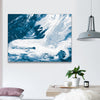 Framed Canvas Wall Art Decor Abstract Style Painting, Blue and White Fluid Painting Decoration For Office Living Room, Bedroom Decor-Ready To Hang