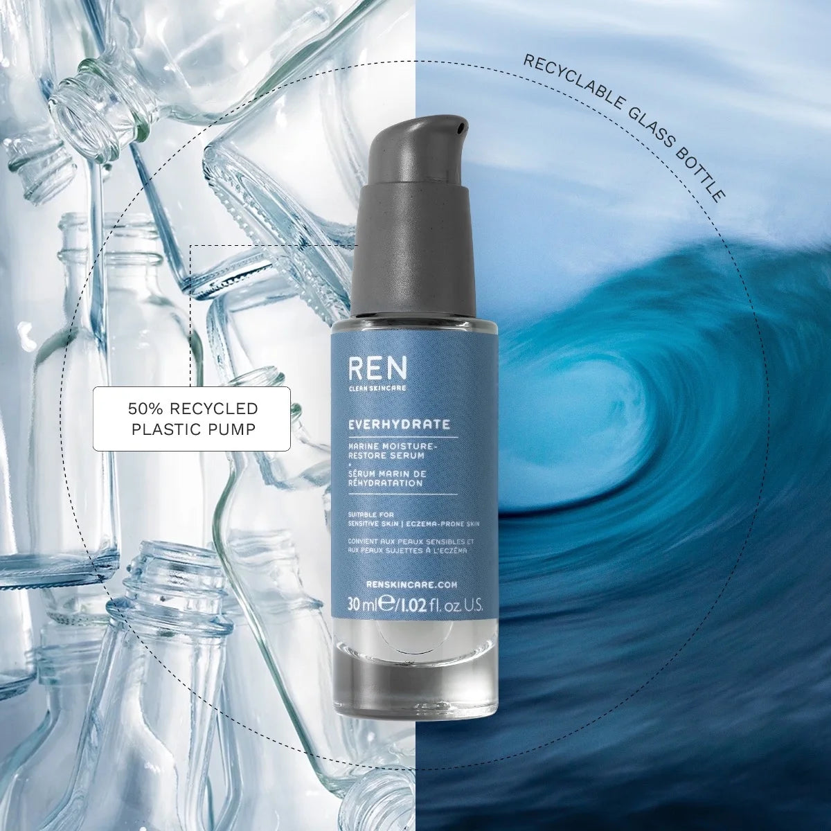 REN - Everhydrate Marine Moisture-Restore Serum 1.02 oz. - Fashions for Home