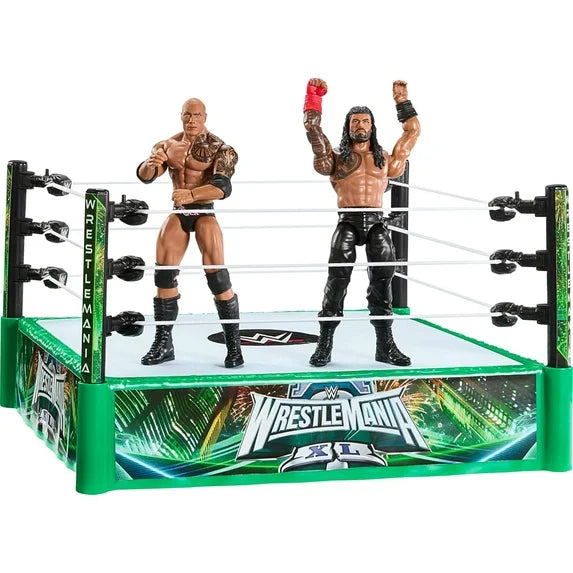 Mattel WWE Bloodline Rules Playset with Ring And 2 6-inch Action Figures THE ROCK & ROMAN REIGNS Fashions for Home