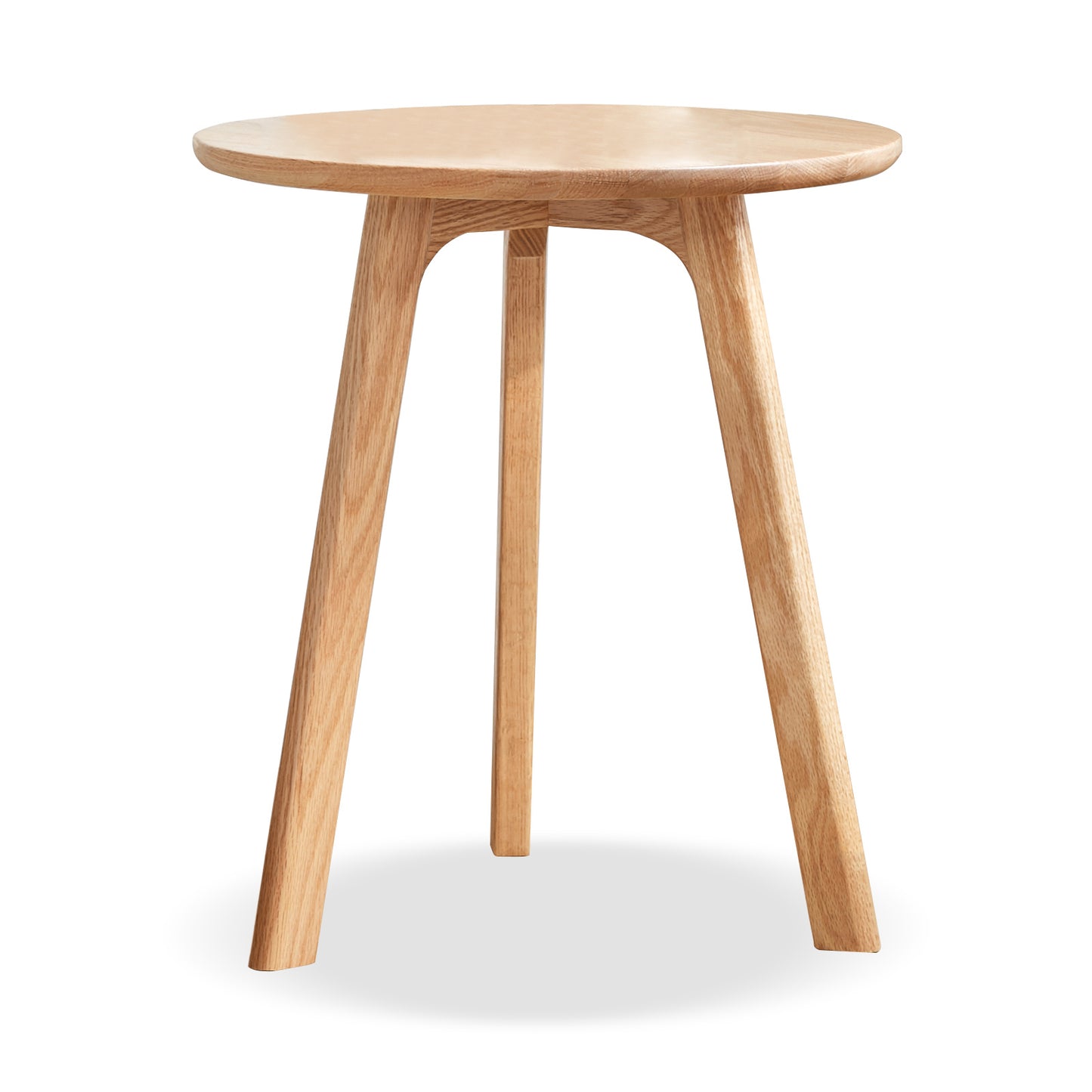 Round End Table- Small End Table Side Table Coffee Table Bedside Table Night Stand for Living Room Bedroom & Balcony, 100% Natural Solid Oak Wood Easy to Assemble - Fashions for Home